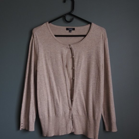 Premise Studio Beige 8 Button Lightweight Cardigan XL - Picture 3 of 7